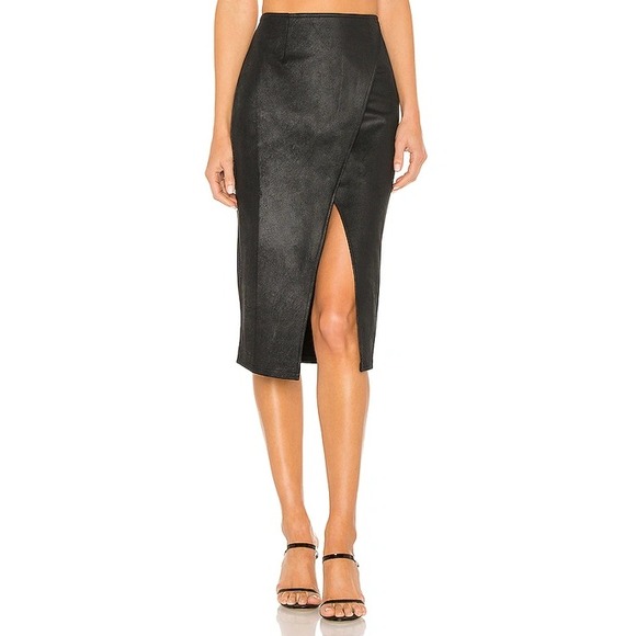 Free‎ People Women's Size Large Black Vegan Faux Leather Whitney Pencil Skirt - Picture 8 of 8